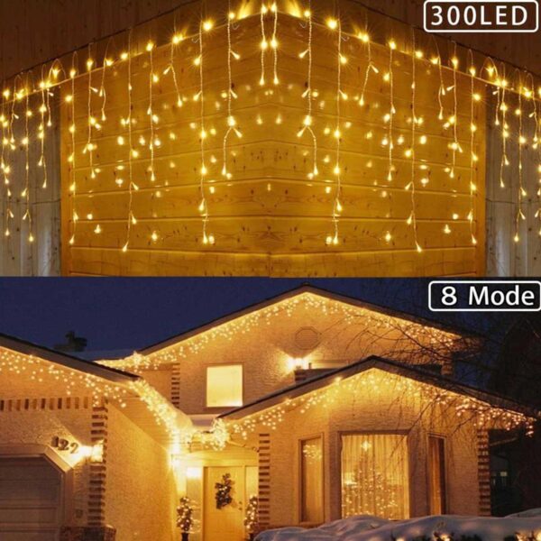 8 Fonksiyonlu 16 Saçaklı Perde Led 3 x 1 (Günışığı) (K0)