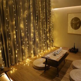 8 Fonksiyonlu 200 Led 10 Saçak Şerit Led 2x2 Perde İp Led (Gün Işığı) (K0)
