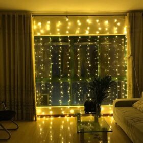 8 Fonksiyonlu 200 Led 10 Saçak Şerit Led 2x2 Perde İp Led (Gün Işığı) (K0)