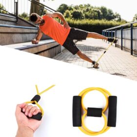 8 Şeklinde Direnç Bandı Yoga Plates Ve Vücut Geliştirme Egzersiz Bandı (K0)