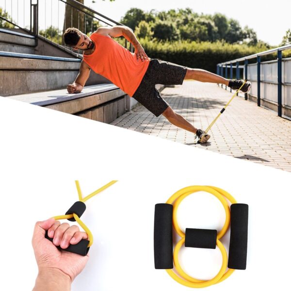 8 Şeklinde Direnç Bandı Yoga Plates Ve Vücut Geliştirme Egzersiz Bandı (K0)