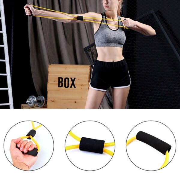 8 Şeklinde Direnç Bandı Yoga Plates Ve Vücut Geliştirme Egzersiz Bandı (K0) - Görsel 3