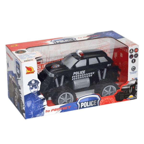 Çocuk 80022  Uzaktan Kumandalı Jumbo Wheels Usb Şarjlı Işıklı Polis Arabası 1:18