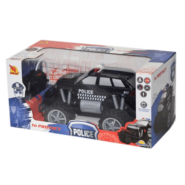 Çocuk 80022  Uzaktan Kumandalı Jumbo Wheels Usb Şarjlı Işıklı Polis Arabası 1:18 - Görsel 2