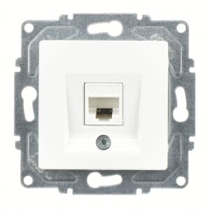 Günsan Eqona Beyaz Vidalı Tekli Data Prizi (RJ45 Cat6)