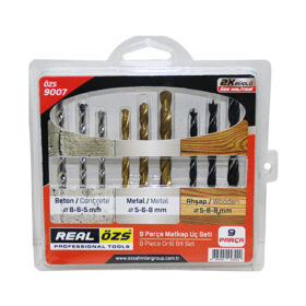 9 PARÇA  MATKAP UCU SETİ BETON - METAL - AHŞAP - 5-6-8MM (K0)