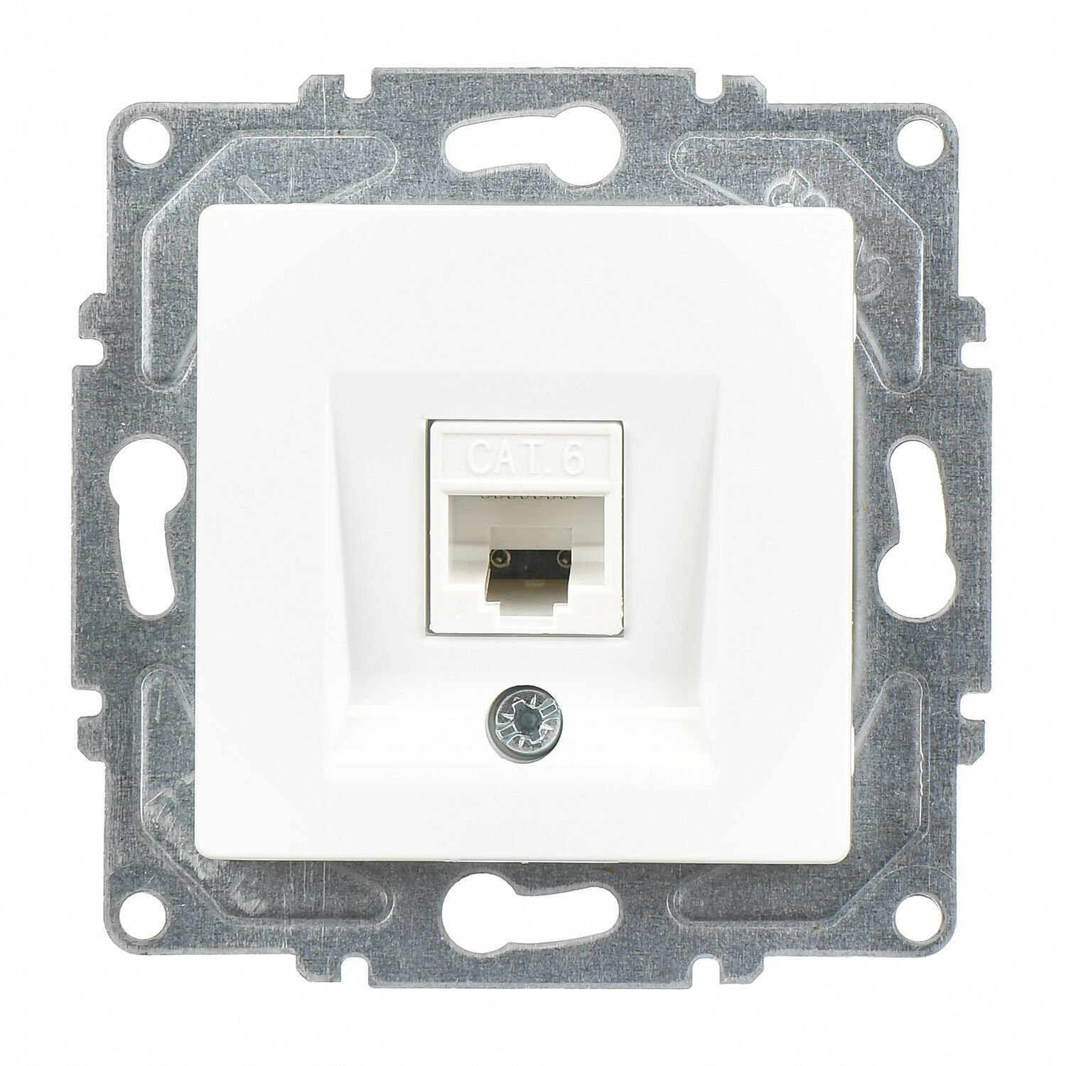 Günsan Eqona Beyaz Vidalı Tekli Data Prizi (RJ45 Cat6)