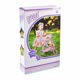 Çocuk 9326C Çilek Desenli, 3 Tekerlekli ve Tenteli Oyuncak Puset -Sunman