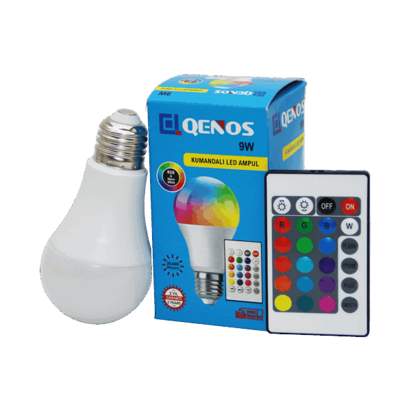 9W - E27 RGB - KUMANDALI LED AMPUL (K0)