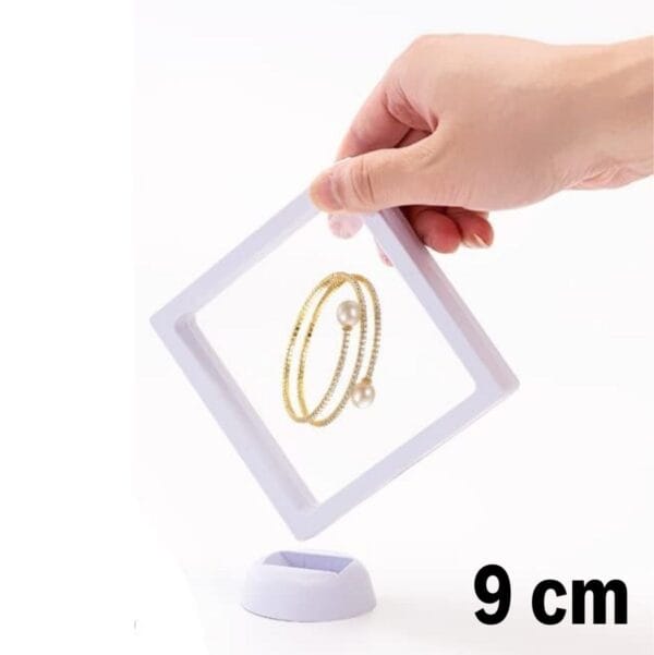 9x9 cm Standlı 3D Takı Ziynet Hatıra Koleksiyon Saklama Kutusu Şeffaf Film Çerçevesi (K0) - Görsel 5