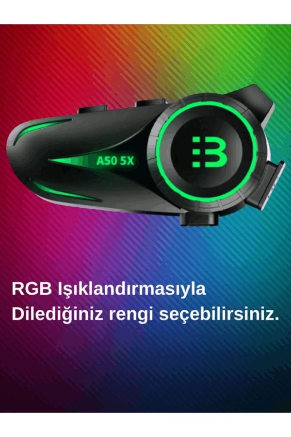 A50 5x Motor Kask Kulaklık Rgb Bluetooth Motosiklet Kulaklık Intercom 5 Kişi Eşleşme - Görsel 3
