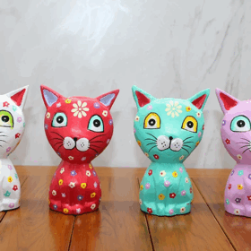 Ahşap 4'lü Kedi Seti Polos:15