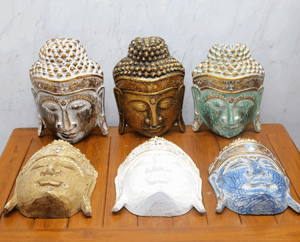 Ahşap Buda Maske 30 Cm Galıleo-22