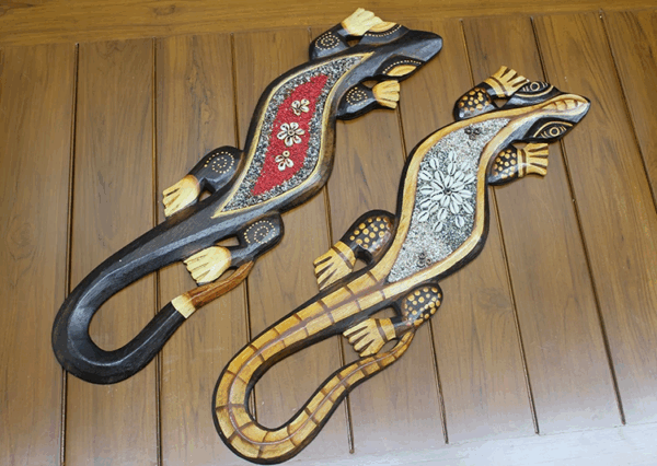Ahşap Duvara Asmali Kertenkele Figürü Galileo-20