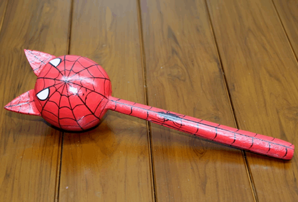 Ahşap Kedili Spiderman Marakas Tekli Polos:24