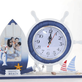 Ahşap Marin Dümenli Çerceveli Saat Alk2456