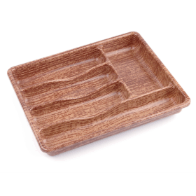 AHŞAP RENK - 5 BÖLMELİ ÇEKMECE İÇİ KAŞIKLIK 36X29CM (K0)