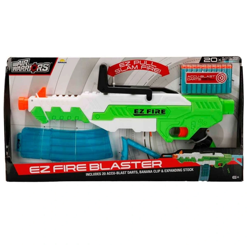 Air Warriors Ez Fire Blaster 20 Mermili Sünger Dart Atan Silah 55 cm - Görsel 5