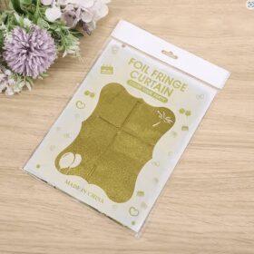 Altın Gold Renk Dikdörtgen Kesim Parlak Sim Görünümlü Fon Perde Dekor 1x2 Metre (K0)