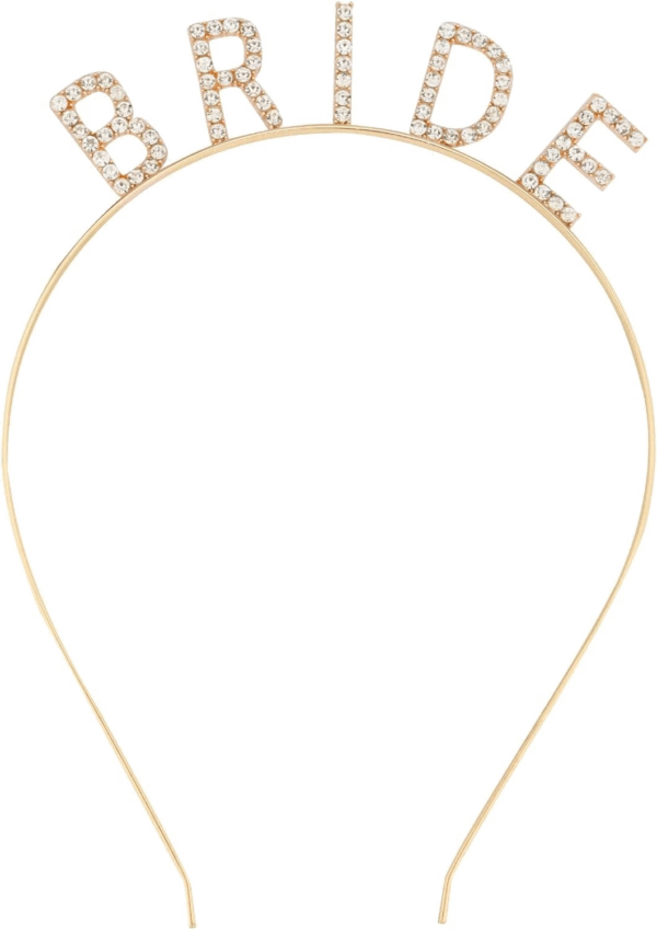 Altın Gold Renk Bekarlığa Veda Kristal Taş Bride Tacı İthal 16x10 Cm - Görsel 2