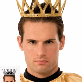 Altın Renk Çocuk ve Yetişkin Uyumlu Kral Tacı
