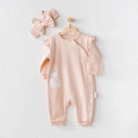 Andywawa AC24117 Cute Bunnies Be Sking Bebek Tulum Takım Pink