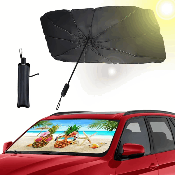 Araba Güneş Gölge Koruyucu Şemsiye Oto Ön Cam Güneşlik(145cm*79cm) - Görsel 4
