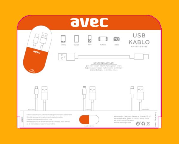 AV-187 Micro USB Kablo (K0) - Görsel 3