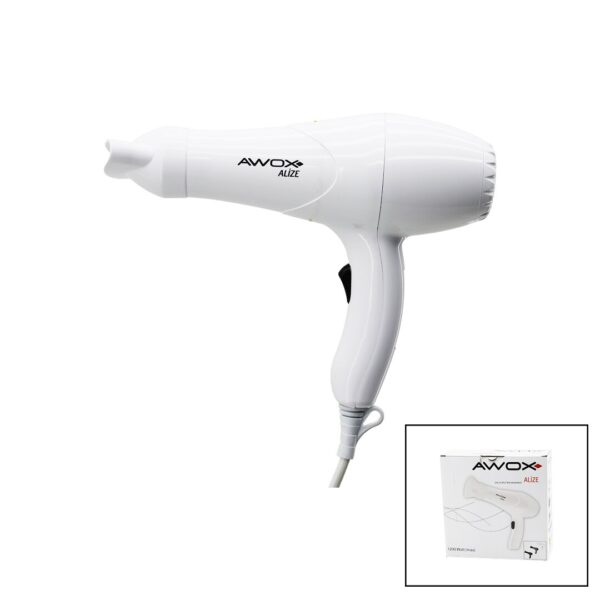 AWOX ALİZE  BEYAZ  SAÇ KURUTMA - FÖN MAKİNESİ  + DAR ŞEKİLLENDİRİCİ BAŞLIK   2 KADEME ISI AYARI   1200W (K0)
