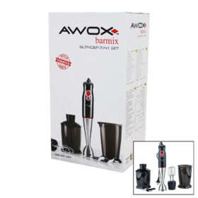 AWOX BARMİX  3İN1  BLENDER SETİ  ÇELİK 2Lİ MİKSER   ÇELİK RONDO BIÇAK   ÇELİK 4 KANATLI BIÇAK   1000W (K0)