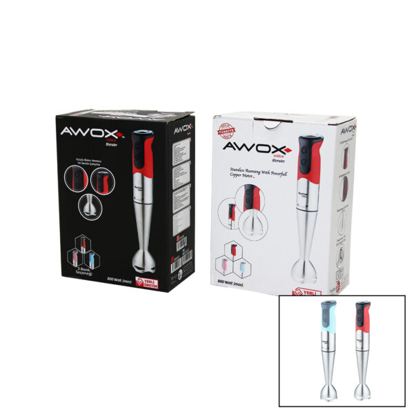 AWOX VOLTOX ELEKTRİKLİ ÇELİK UÇLU ÇUBUK BLENDER KROM - RENKLİ 800W (K0)