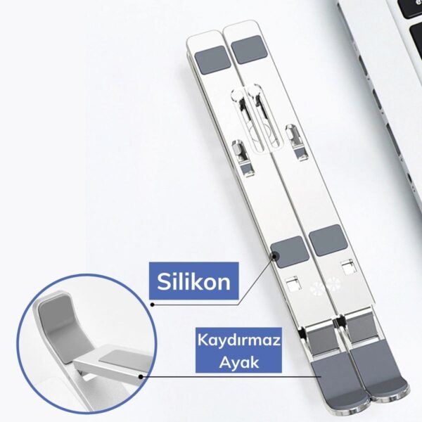 Ayarlanabilir Dizüstü Destek Tabanı Tamamen Katlanabilir Taşınabilir Laptop Yükseltici (K0) - Görsel 3