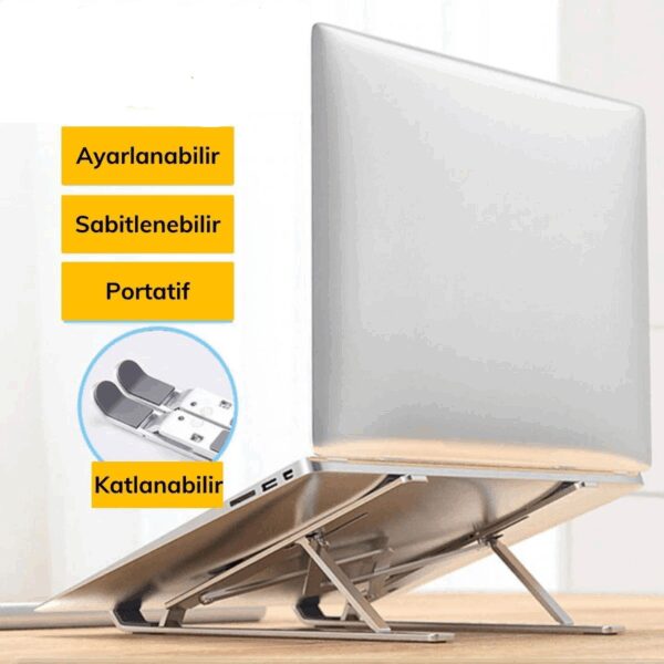 Ayarlanabilir Dizüstü Destek Tabanı Tamamen Katlanabilir Taşınabilir Laptop Yükseltici (K0) - Görsel 4