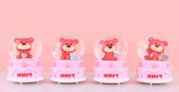 Ayıcıklı Işıklı Kar Küresi 7 Cm Alk3102