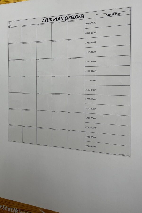 Aylık Planlayıcı Manyetik Duvar Stickerı Takvim Plan Çizelgesi (K0) - Görsel 5