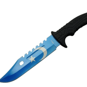 Ayyıldız Mf013bl Mavi Av Bıçağı 31cm - Testere Detaylı Bıçak, Kılıflı, Plastik Sap