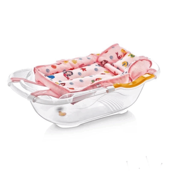 BabyJem Desenli Köpüklü Bebek Banyo Küvet Filesi 393 Pembe