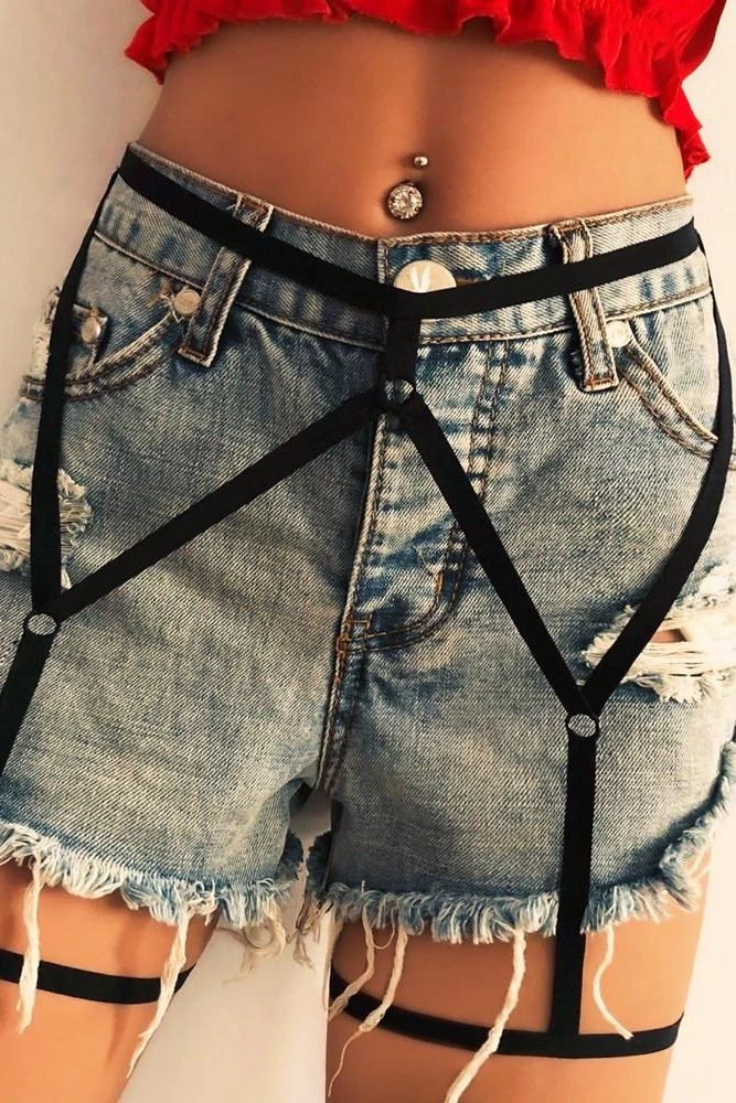 Bacak Bantlı Siyah Jartiyer TM1255 - Görsel 2