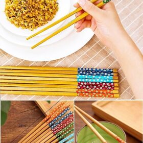 Bambu Chopstick Çubuk Yemek Çubuğu Yıkanabilir Tekrar Kullanılabilir (10 Çift- 20 Adet ) (K0)