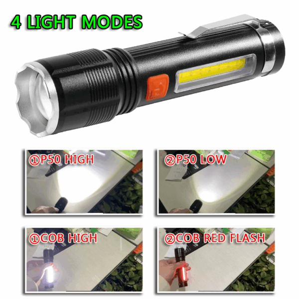 Baretta Br-85 Xhp50 Led 5 Fonksiyonlu Şarjlı El Feneri - Görsel 2
