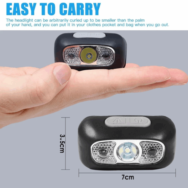Baretta Brt61 Xpe Pearls Led Hareket Sensörlü Mini Usb Şarjlı Kafa Feneri - Görsel 3