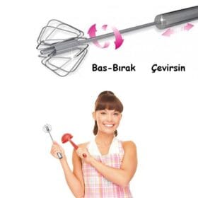 Bas Çek Mikser Otomatik Karıştırıcı Metal Çırpıcı Karıştırma Teli (K0)