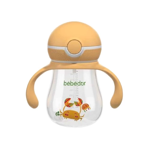 Çocuk Bebedor Bas-Aç Kapaklı Kulplu PP Alıştırma Bardağı 7504 - Görsel 2