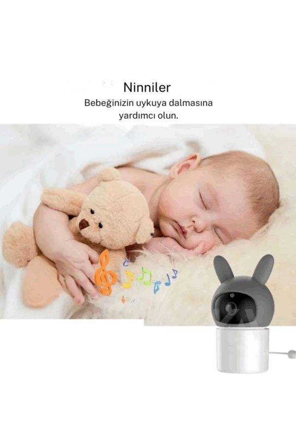 Bebek Kamerası Kumandalı Monitörlü Karşılıklı Konuşma Özellikli , Hatırlatıcılı Ip Bebek Kamerası - Görsel 4