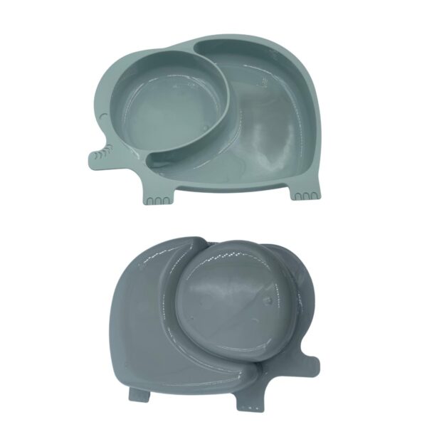 Bebek ve Çocuk için Sevimli Fil Model Desenli Yemek Bebek Mama Kabı Bölmeli Tabak (K0) - Görsel 2