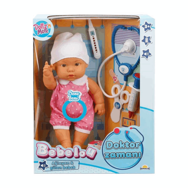 Çocuk Bebelou Doktor Zamanı Sesli Bebek - Görsel 2
