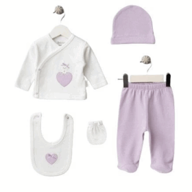 Bebitof Kalpli Tavşan 5'Li Zıbın Set 20091 Lila