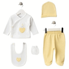 Bebitof Kalpli Tavşan 5'Li Zıbın Set 20091 Sarı