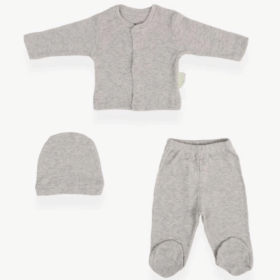Bebitof Trio 3'Lü Bebek Takım 80150 Gri Melanj
