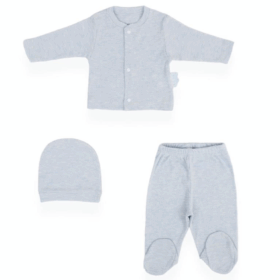 Bebitof Trio 3'Lü Bebek Takım 80150 Mavi Melanj